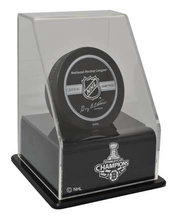 Boston Bruins 2011 Stanley Cup Champions Single Hockey Puck Display Case with Angled Base