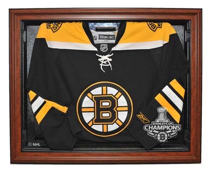 Boston Bruins 2011 Stanley Cup Champions Removable Face Jersey Display Case with UV Protection (Brown)
