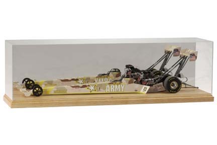 1/16 Scale Top Fuel Dragster Display Case with Wood Base from Clearwater Displays