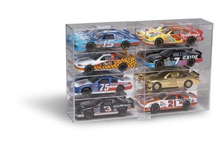 8 Car Mirrored Backs Display Case for 1/24 Scale Cars from Clearwater Displays