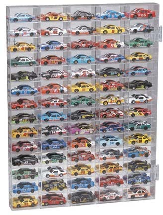 70 Car Mirrored Back Display Case for 1/64 Scale Cars from Clearwater Displays