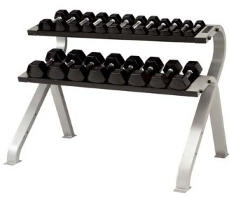 Buy 2-Tier Horizontal Dumbbell Rack (Silver Metallic) from TKO Sports now!