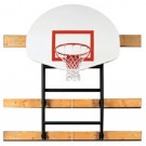 133" - 156" Extension Wall-Braced Fold Up Basketball Backstop with Manual Winch... by