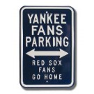 Steel Parking Sign: "YANKEE FANS PARKING: RED SOX FANS GO HOME" by