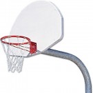 4' Gooseneck Basketball System with Powder Coated Aluminum Backboard and Breakaway Rim by