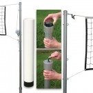 Outdoor Volleyball Set with Steel Top Cable Net (with Ground Sleeve Caps) by