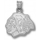 Chicago Blackhawks "Blackhawks Head Logo" 5/8" Pendant - Sterling Silver... by