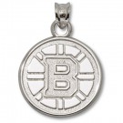 Boston Bruins 5/8" "B" Logo Pendant - Sterling Silver Jewelry by