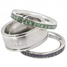 Dale Earnhardt Jr. Logo Crystal Stacked Ring Set (Size 6) by