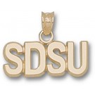 San Diego State Aztecs Block "SDSU" 1/4" Pendant - 14KT Gold Jewelry by