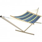 Pawleys Island Large Quilted Duracord Fabric Hammock (Beaches Stripe) by