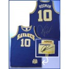 Dennis Rodman Autographed Southeastern Oklahoma Savages Authentic Blue Basketball Jersey by