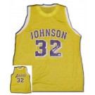 Magic Johnson Autographed Los Angeles Lakers Gold Replica Basketball Jersey by
