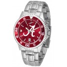 Alabama Crimson Tide Competitor AnoChrome Men's Watch with Steel Band and Colored Bezel by