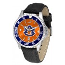 Auburn Tigers Competitor AnoChrome Men's Watch with Nylon/Leather Band and Colored Bezel by