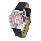 Northwestern Wildcats Ladies Sport Watch with Leather Band and Mother of Pearl Dial by