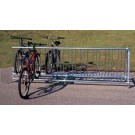 10' Long Add On Surface Mounted Traditional Double Sided Bike Rack - Powder Coated Frame by