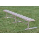 15' Thermoplastic Portable Players Bench with 2" x 12" Planks, 4 Legs and without a Back by