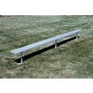 15' Deluxe Thermoplastic Inground Players Bench with 4 Legs and without a Back by