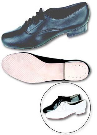 Danshuz Men's Black Leather Tap Oxfords Tap Shoes