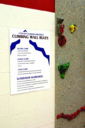Climbing Wall Rules and Guideline Sign for Traverse Climbing Wall from Everlast Climbing