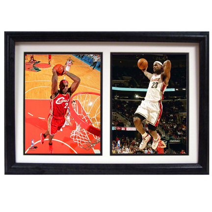 2009 LeBron James Deluxe Framed Dual 8" x 10" Photographs