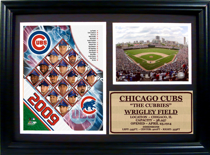 2009 Chicago Cubs Team Photograph with Statistics Nested on a 12" x 15" Plaque 