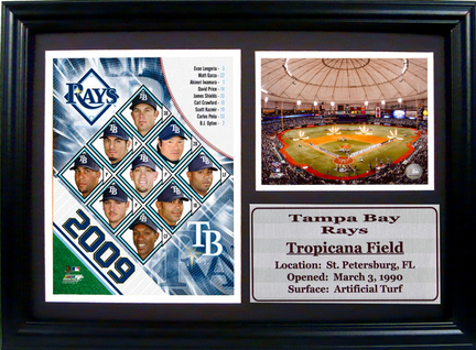 2009 Tampa Bay Rays Team Photograph with Statistics Nested on a 12" x 15" Plaque 
