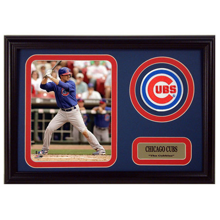 Ryan Theriot Photograph with Team Logo Patch in a 12" x 18" Deluxe Frame