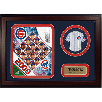 2009 Chicago Cubs Photograph with Team Jersey Patch in a 12" x 18" Deluxe Frame