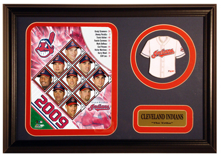2009 Cleveland Indians Photograph with Team Jersey Patch in a 12" x 18" Deluxe Frame