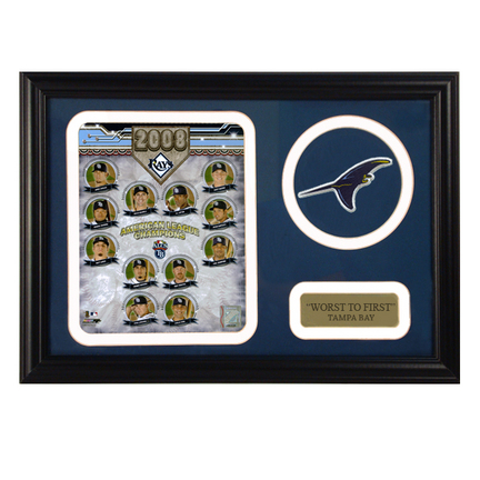 Tampa Bay Rays ALCS Photograph with Team Logo Patch in a 12" x 18" Deluxe Frame