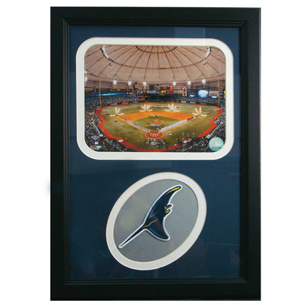 Tampa Bay Rays ALCS Tropicana Photograph with Team Logo Patch in a 12" x 18" Deluxe Frame