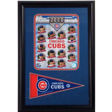 2008 Chicago Cubs Photograph with Team Pennant in a 12" x 18" Deluxe Frame