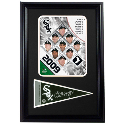 2009 Chicago White Sox Photograph with Team Pennant in a 12" x 18" Deluxe Frame