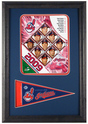 2009 Cleveland Indians Photograph with Team Pennant in a 12" x 18" Deluxe Frame