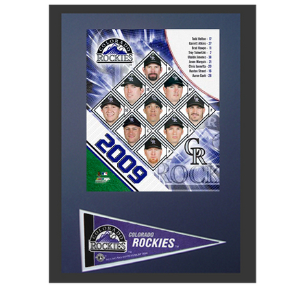 2009 Colorado Rockies Photograph with Team Pennant in a 12" x 18" Deluxe Frame