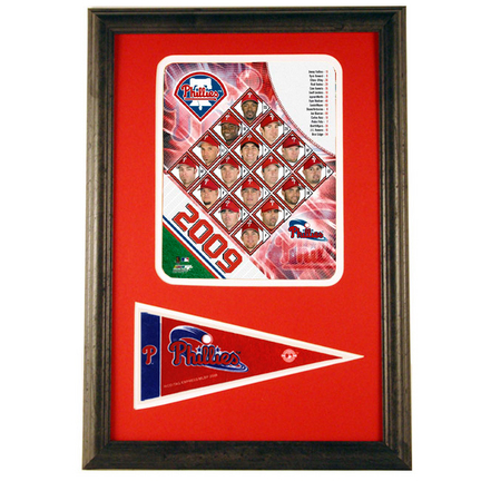 2009 Philadelphia Phillies Photograph with Team Pennant in a 12" x 18" Deluxe Frame