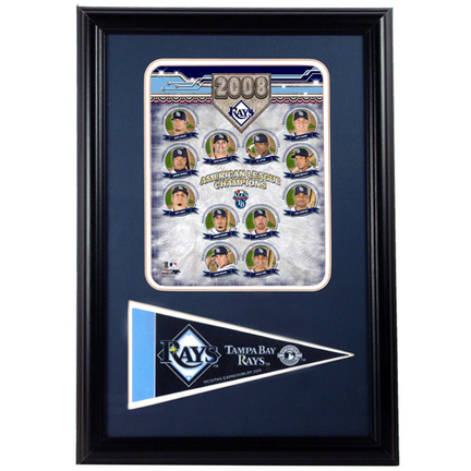 Tampa Bay Rays "2008 ALCS" Photograph with Team Pennant in a 12" x 18" Deluxe Frame