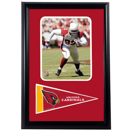 Bertrand Berry Photograph with Team Pennant in a 12" x 18" Deluxe Frame