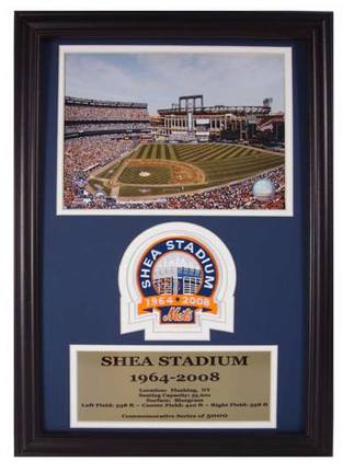 Shea Stadium 8" x 10" Photograph with Commemorative Patch in a 14" x 20" Deluxe Frame
