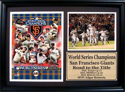 San Francisco Giants 2010 World Series Champions Celebration Statistics Framed 12" x 18" Photographs