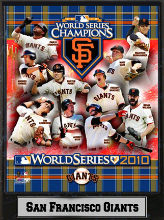 San Francisco Giants 2010 World Series Champions Statistics 9" x 12" Plaque