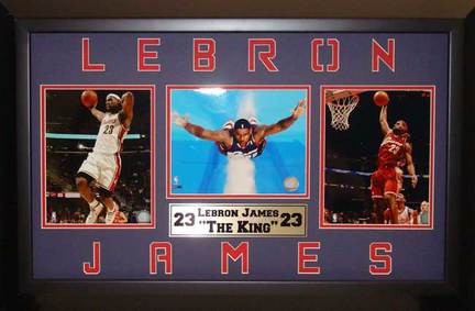 LeBron James Photograph with 3 Trading Cards in a 12" x 18" Deluxe Frame