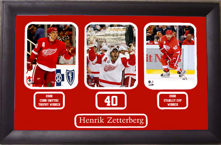 Henrik Zetterberg Photo Collage in a 15" x 35" Deluxe Frame