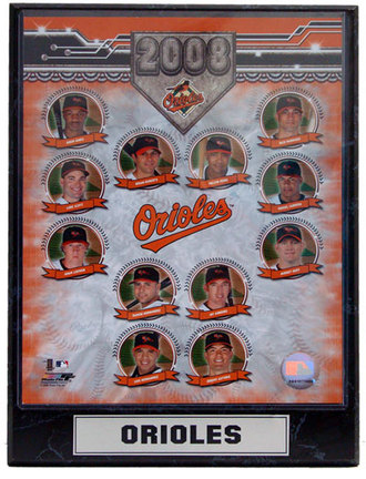 2008 Baltimore Orioles Team Photograph Nested on a 9" x 12" Plaque