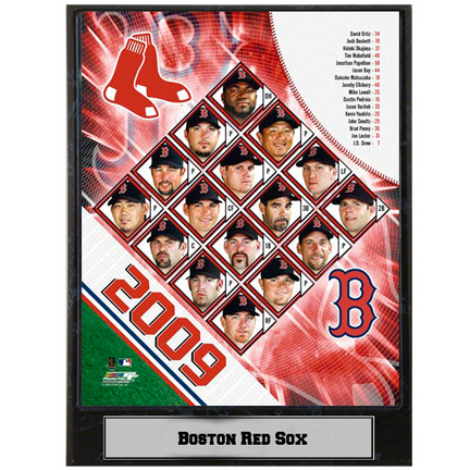 2009 Boston Red Sox Team Photograph Nested on a 9" x 12" Plaque