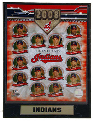 2008 Cleveland Indians Team Photograph Nested on a 9" x 12" Plaque