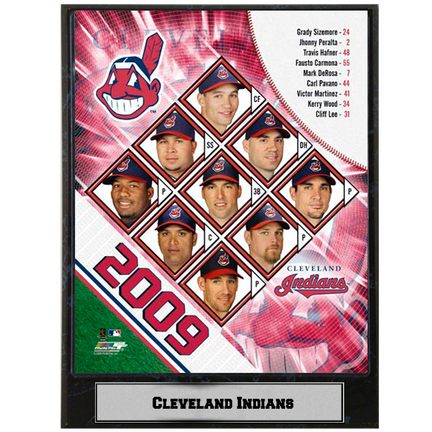 Cleveland Indians 2009 Team Photograph Nested on a 9" x 12" Plaque