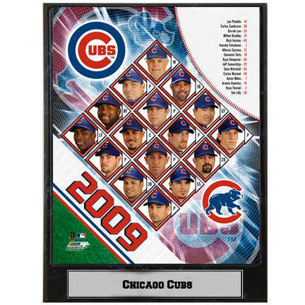 2009 Chicago Cubs Team Photograph Nested on a 9" x 12" Plaque